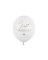 Balony 30cm, Just Married, P. Pure White (1 op. / 6 szt.)