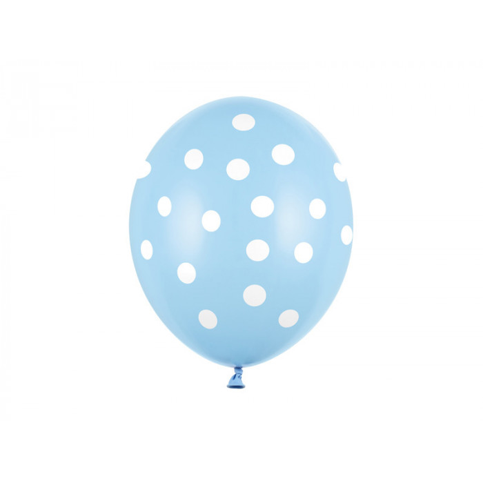 Balony 30cm, Kropki, Pastel Baby Blue (1 op. / 50 szt.)