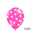 Balony 30cm, Kropki, Pastel Hot Pink (1 op. / 50 szt.)