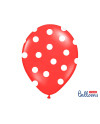 Balony 30cm, Kropki, Pastel Poppy Red (1 op. / 50 szt.)