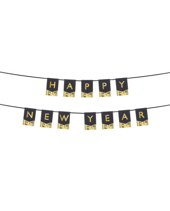 Baner Happy New Year, 135x16,5 cm