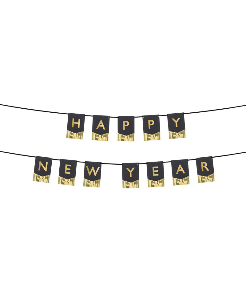 Baner Happy New Year, 135x16,5 cm