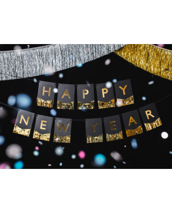 Baner Happy New Year, 135x16,5 cm